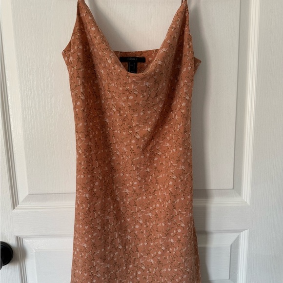 Forever 21 Orange Slip Dress Sleeveless Cowl Neck - Picture 3 of 11